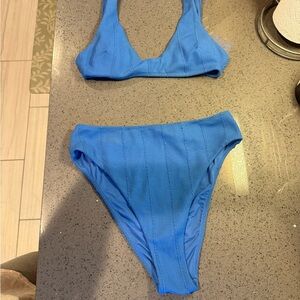 Aerie Blue Textured Bikini Set